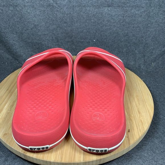 Crocs Men’s Red Slides Size 11 Comfort Sandals Slip On‎ Beach Summer - Picture 4 of 7